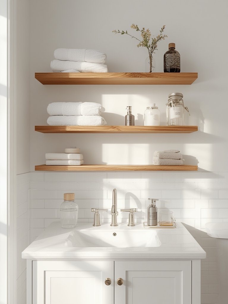 floating shelves in action