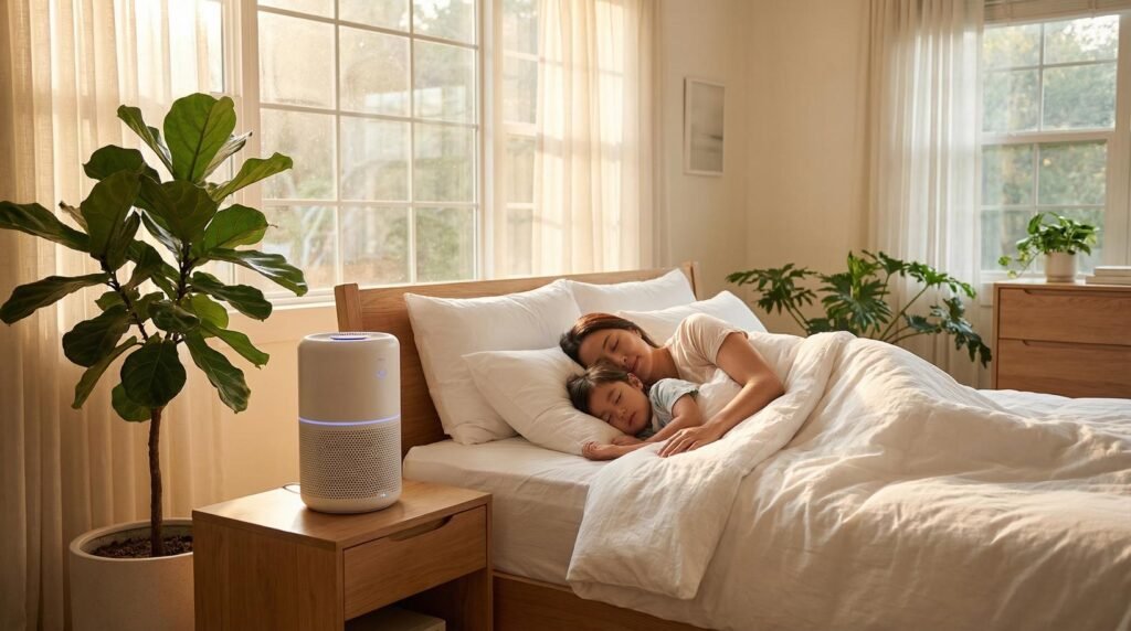 air quality monitor, bedroom air quality, portable air purifier
