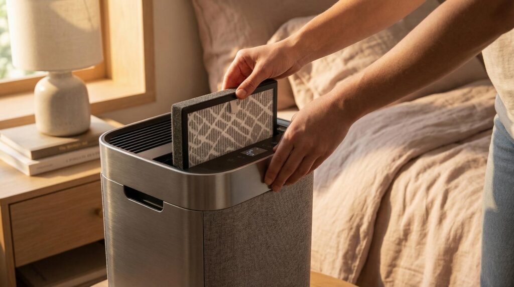 air quality monitor, bedroom air quality, portable air purifier