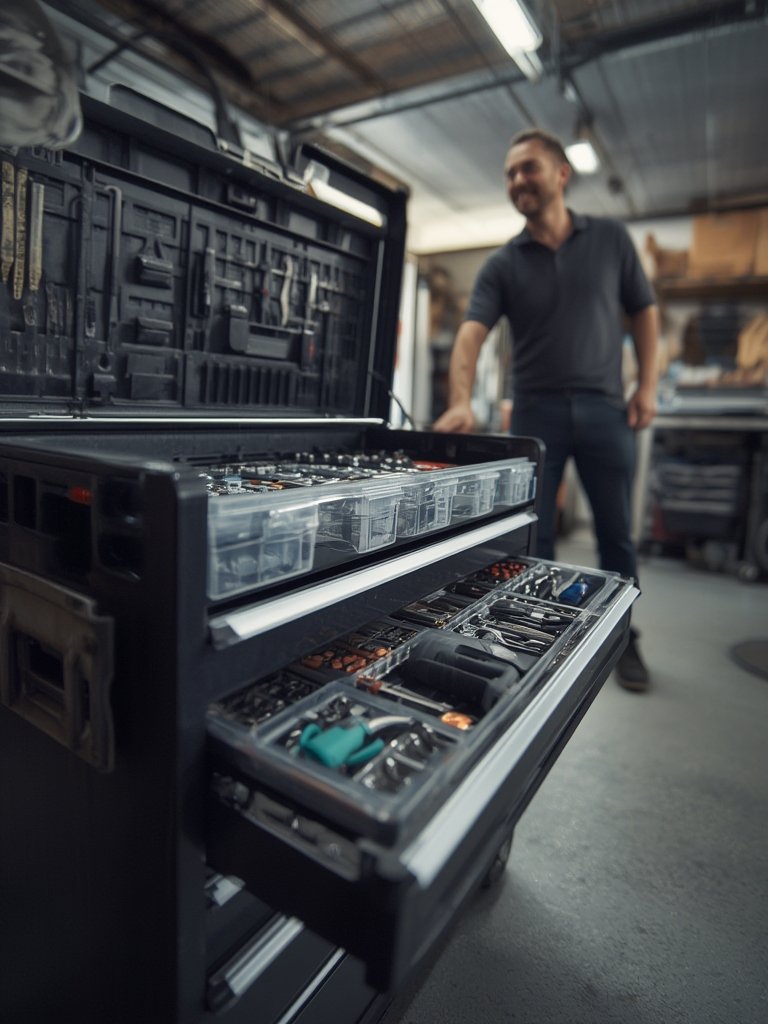 tool organizer in action