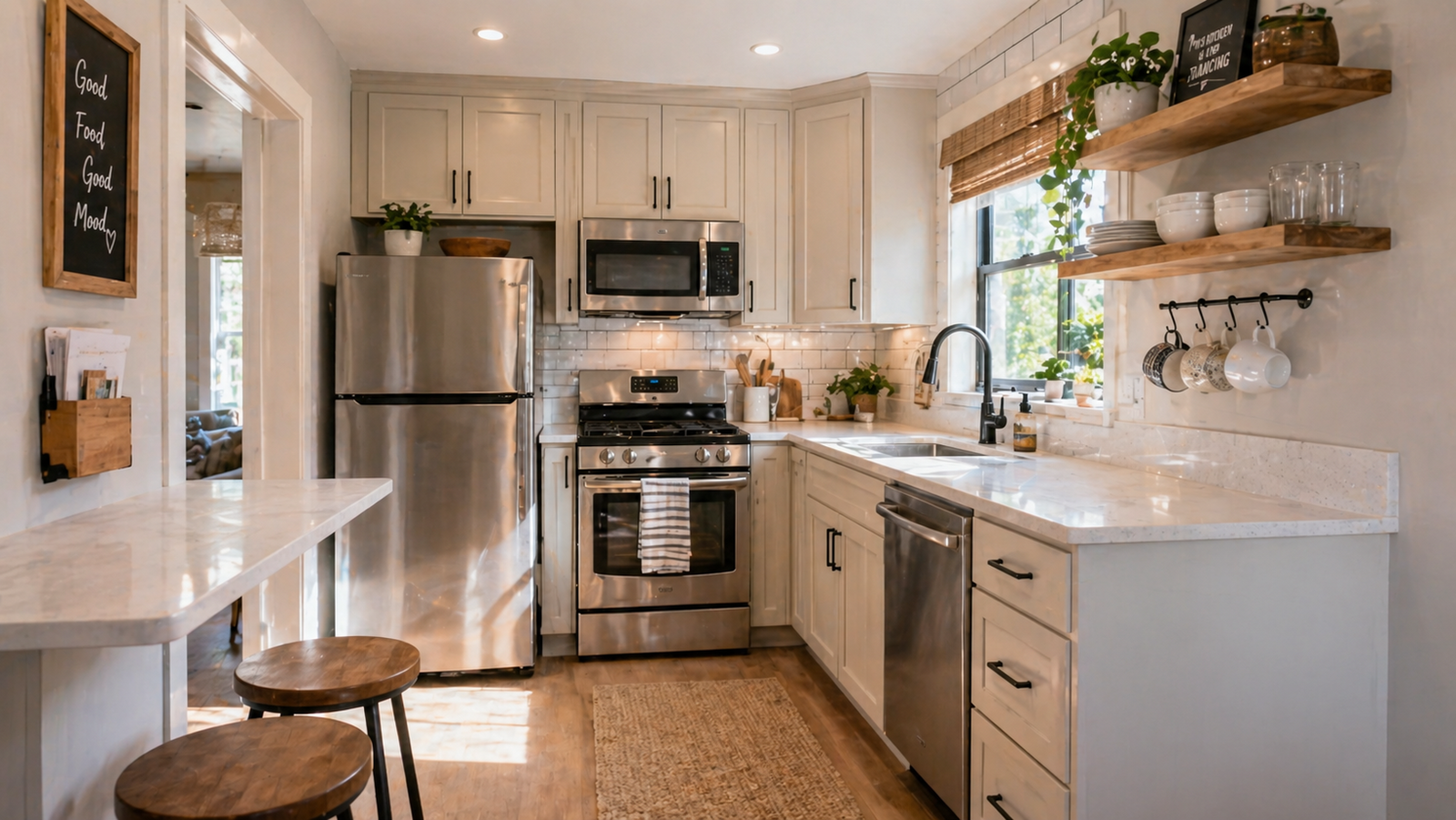 Informational: User wants creative and practical tips for renovating a small kitchen.