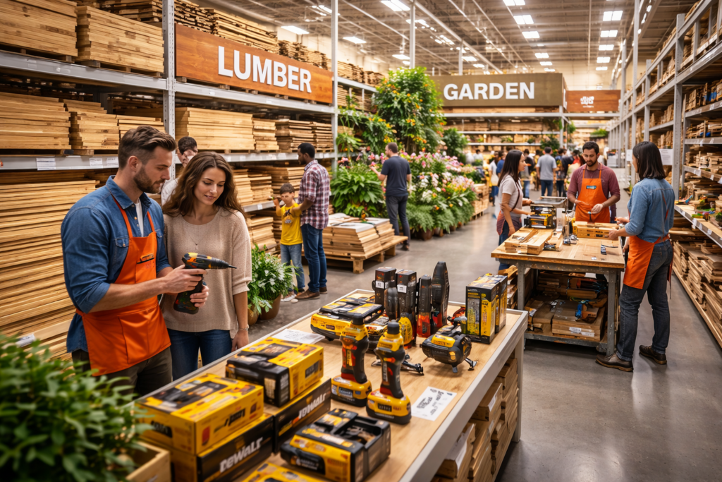 Informational: User wants to find and explore Lowe's Home Improvement options in Upland, including store details, products, and services.