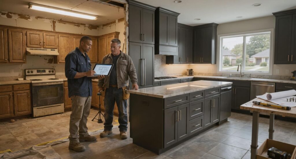 Transactional: User wants to find and hire local kitchen renovation companies.