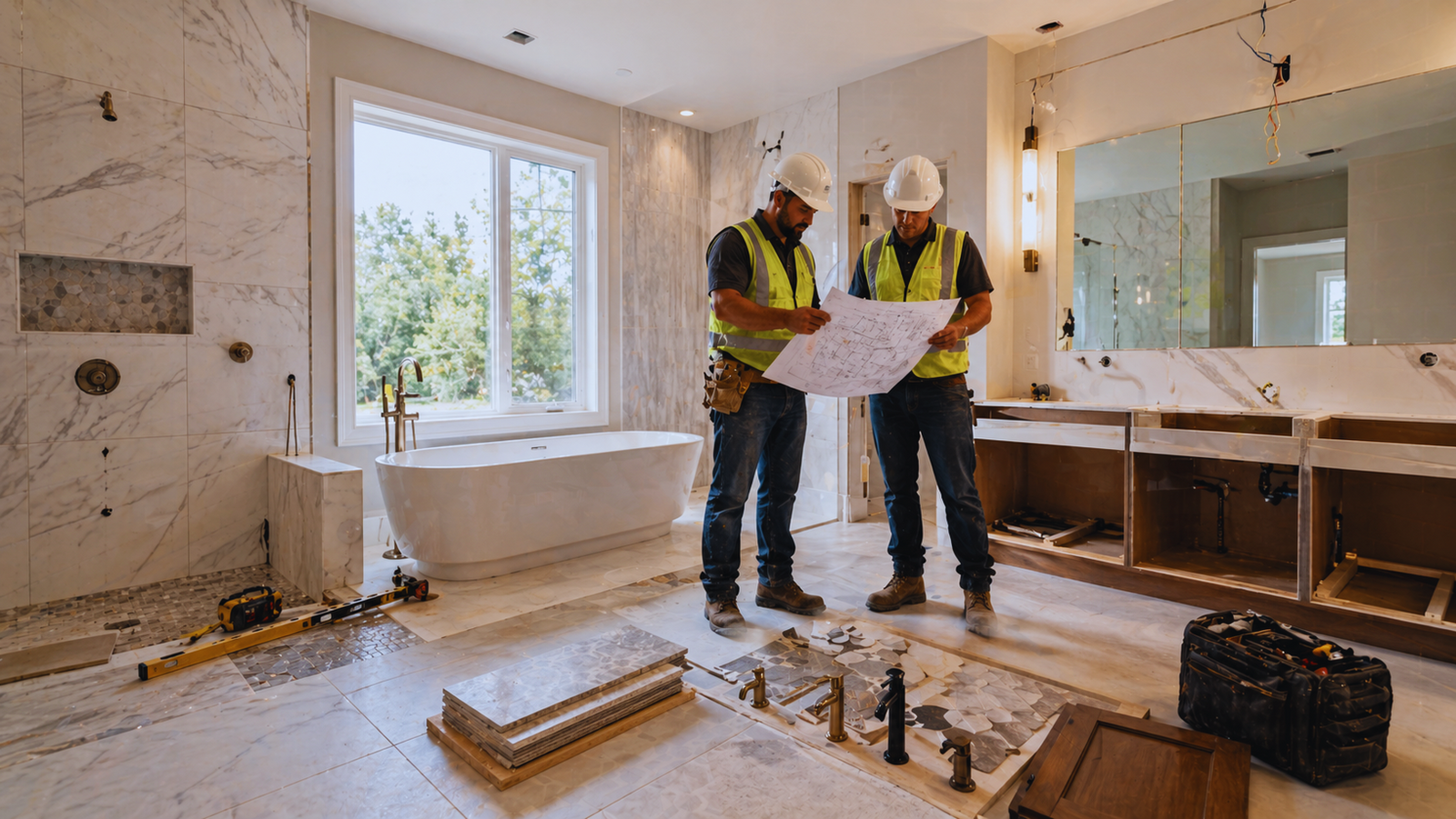 Transactional: User wants to find and hire reliable bathroom renovation professionals nearby.