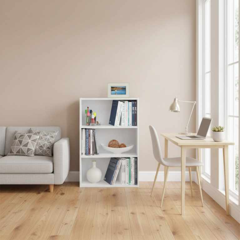 white bookcase