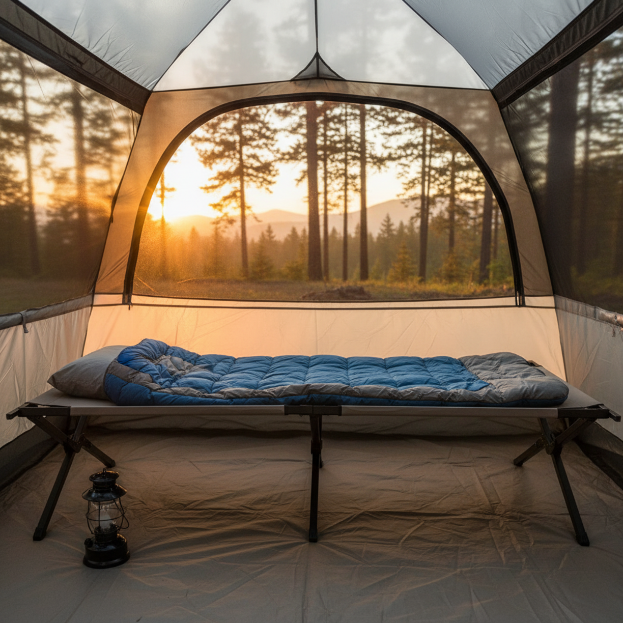 Camping Cot: 7 Ultimate Checklist For Best Sleep In 2026 2 camping cot in action