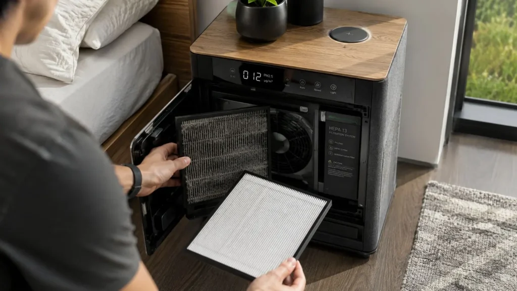 Air Purifier Table: 7 Best Ways to Improve Bedroom Air Quality (Proven Guide) 3 smart air purifier table, HEPA table purifier, air purifier nightstand, multifunctional air purifier furniture, small space air purifier table