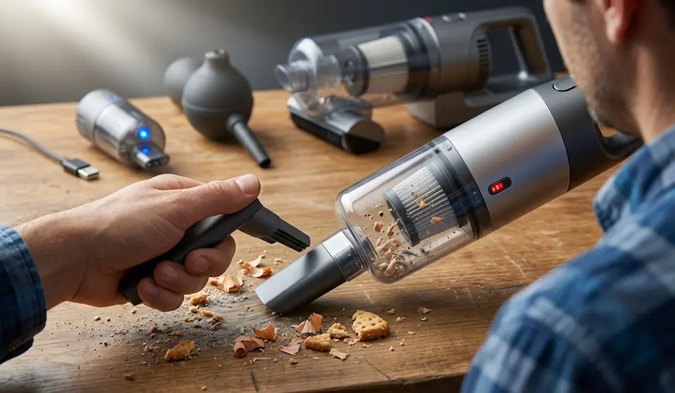 keyboard vacuum cleaner, crumb vacuum for desk, portable mini vacuum, small desk cleaner, USB desktop vacuum cleaner