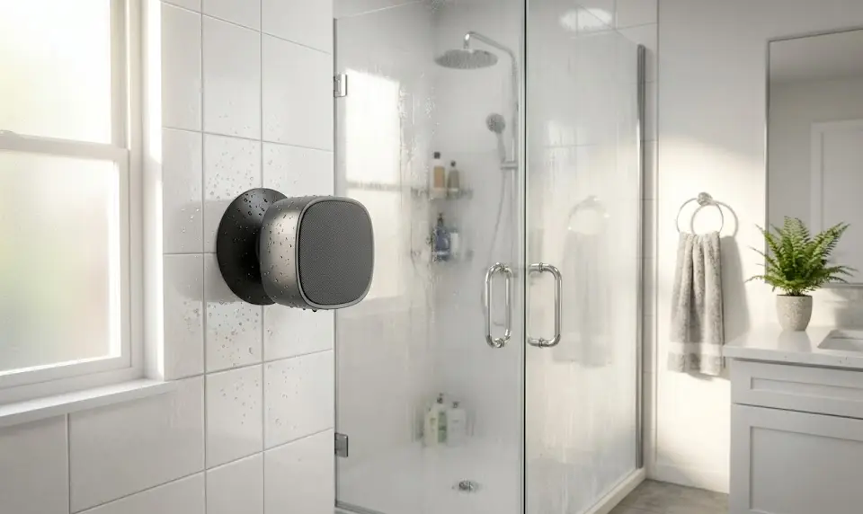 Mini Bluetooth Shower Speaker: 8 Best Ways to Get Proven Steam-Proof Sound (Guide) 3 small bluetooth bathroom speaker, suction cup shower speaker, waterproof speaker for bathroom, portable shower speaker, compact waterproof bluetooth speaker