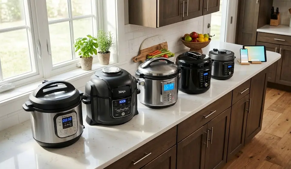 app controlled pressure cooker, programmable pressure cooker, smart multi cooker, pressure cooker with recipes app, smart instant cooker