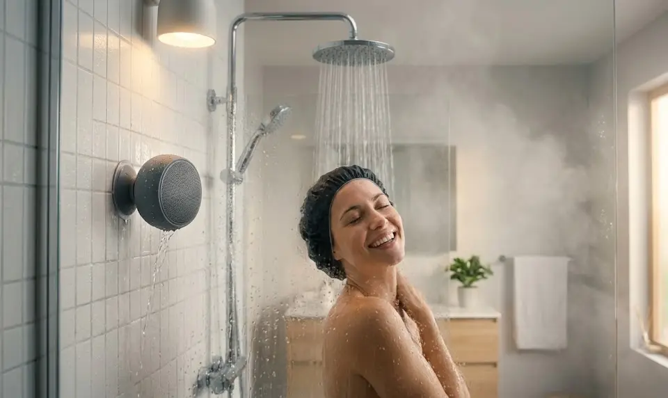Mini Bluetooth Shower Speaker: 8 Best Ways to Get Proven Steam-Proof Sound (Guide) 4 small bluetooth bathroom speaker, suction cup shower speaker, waterproof speaker for bathroom, portable shower speaker, compact waterproof bluetooth speaker