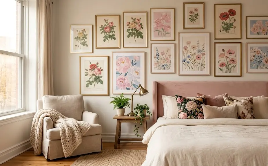 flower home decor, floral home decor, botanical wall art, flower wall art printable, vintage floral wall art, floral bedroom decor, flower living room decor, spring floral decor, botanical home prints, floral gallery wall, printable flower wall art, romantic floral decor, cottagecore floral decor, modern floral wall decor, pastel flower decor