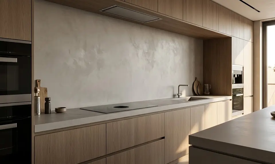 Microcement Backsplash: 7 Amazing Ways to Create a Seamless Waterproof Finish (Proven Guide) 2 Seamless kitchen backsplash, microcement bathroom walls, waterproof microcement