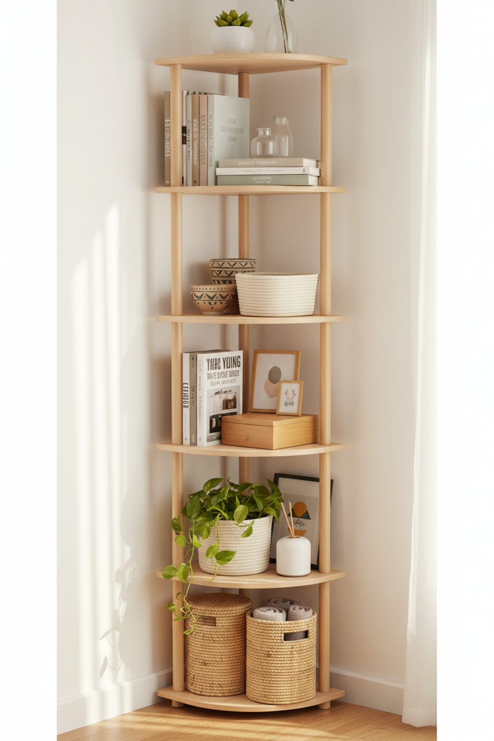 corner shelf in action