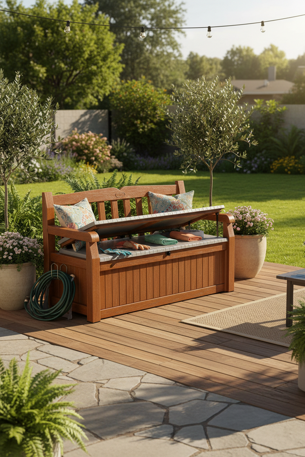 storage bench in action