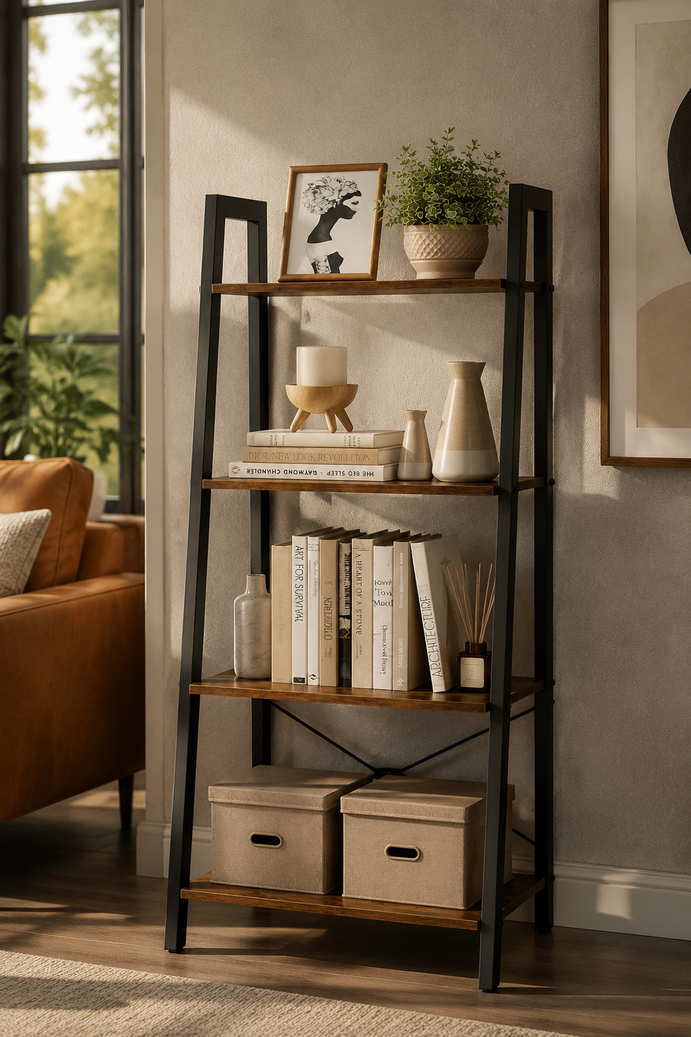 rustic bookcase