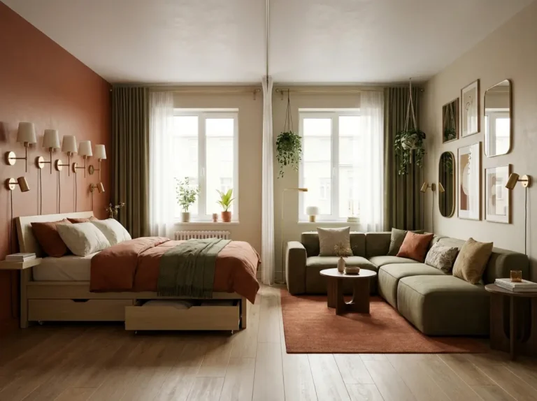 small bedroom apartment ideas; one bedroom apartment layout; apartment living room decor; apartment bedroom ideas; compact apartment design