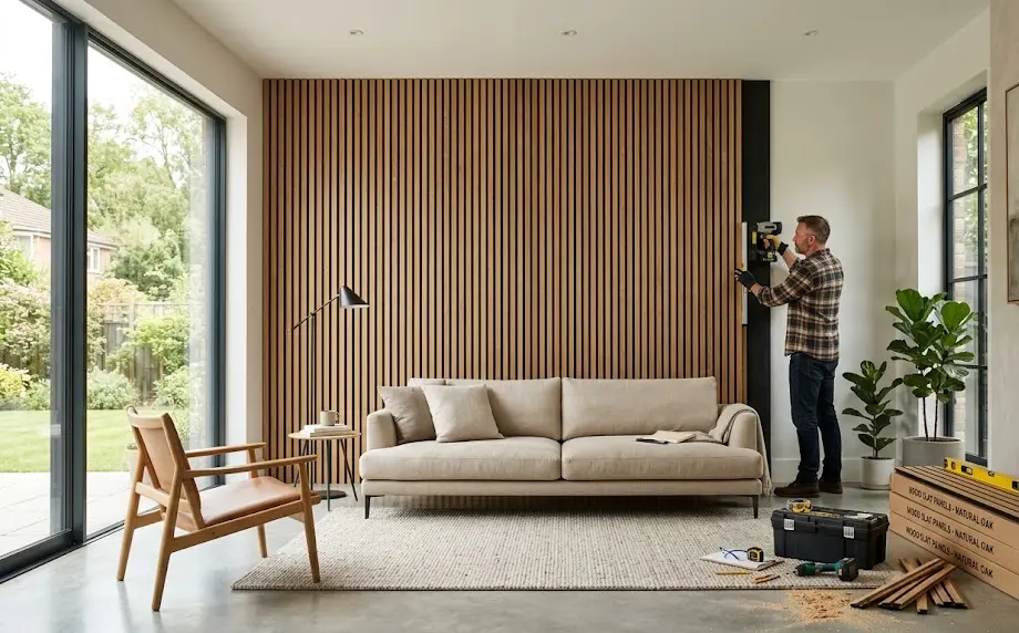 Acoustic Slat Wood Wall Panels: 7 Amazing Ways to Improve Room Acoustics (Proven Guide) 2 fluted wood wall panels, akupanel DIY kit, acoustic felt backing slats, luxury oak slat wall, acoustic timber cladding