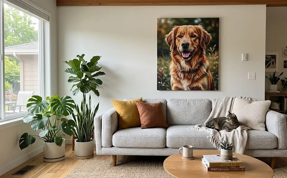 AI Pet Portrait Canvas: 7 Amazing Ways to Create Stunning Portraits (Proven Guide) 2 personalized pet portrait canvas, custom dog painting print, AI generated cat portrait, custom breed wall art print, pet memorial canvas print