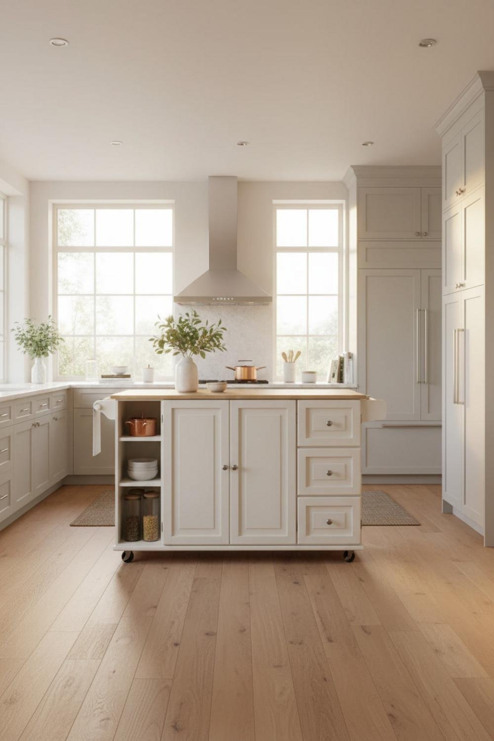 kitchen island in action