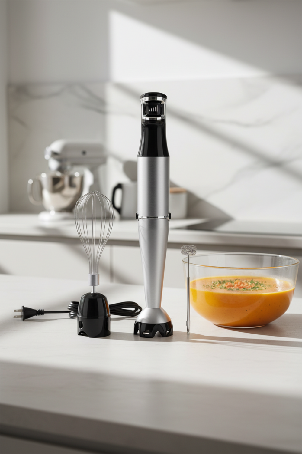 immersion blender in action