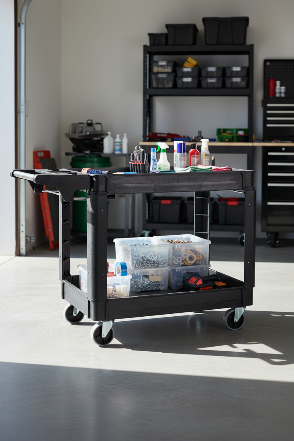 utility cart in action