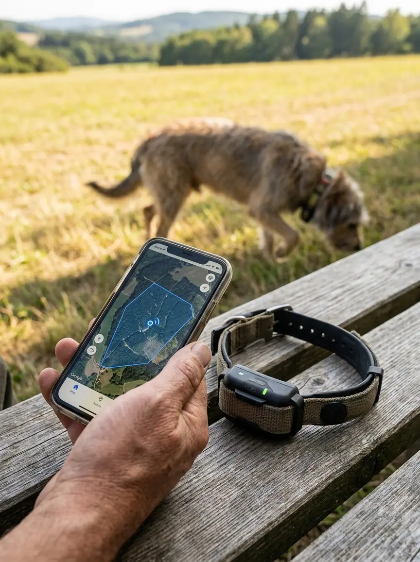 geofence dog collar subscription free, GPS dog perimeter system, smart wireless dog fence, portable virtual dog fence, GPS tracking collar for dogs