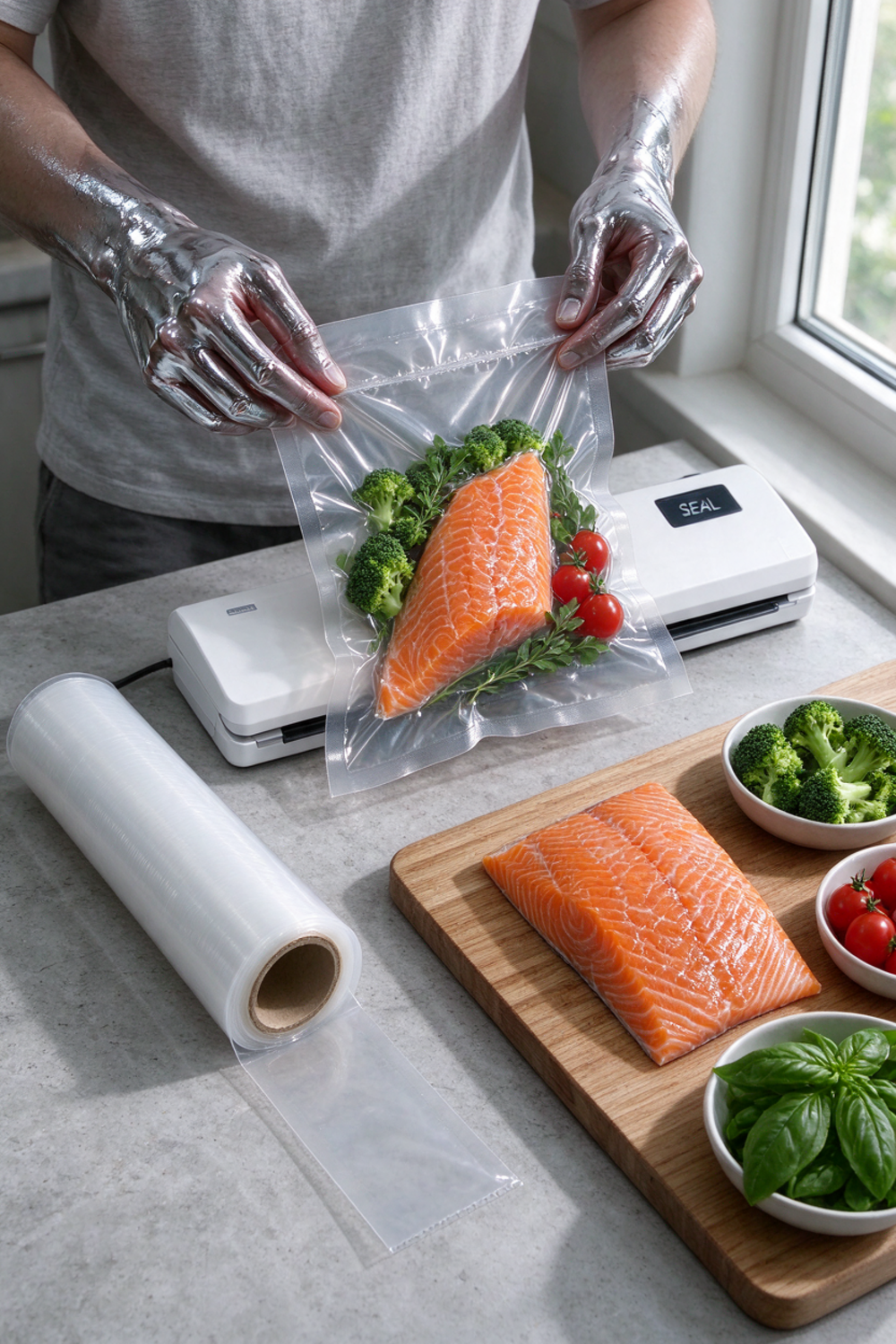 vacuum sealer in action