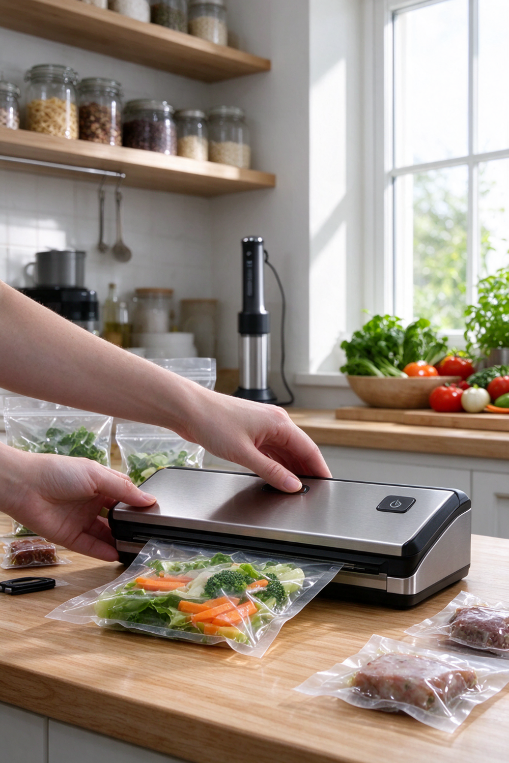 vacuum sealer in action