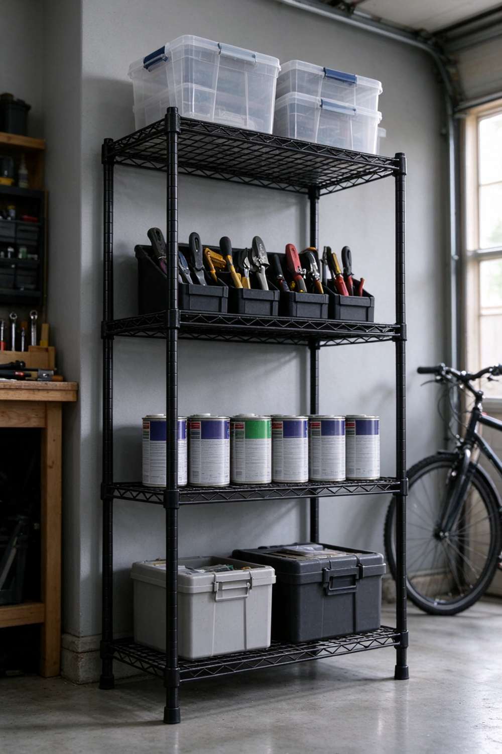 garage shelving in action