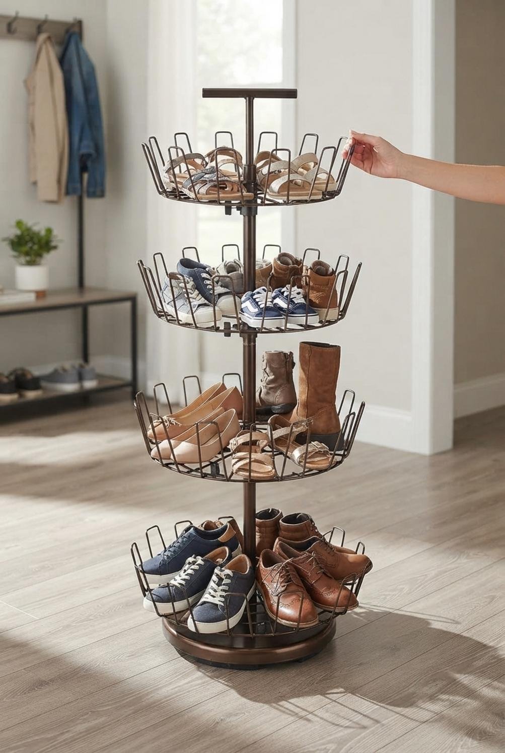 shoe rack in action