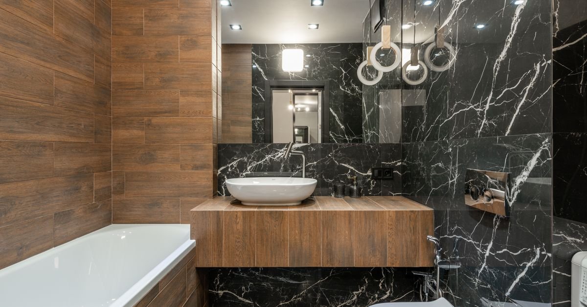 red marble bathroom - Illustration 1